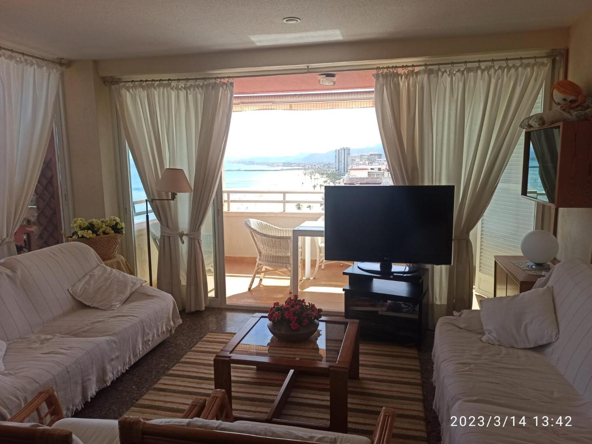 Espectacular Terraza Y Vistas En 1A Linea De Playa Apartment Cullera Luaran gambar